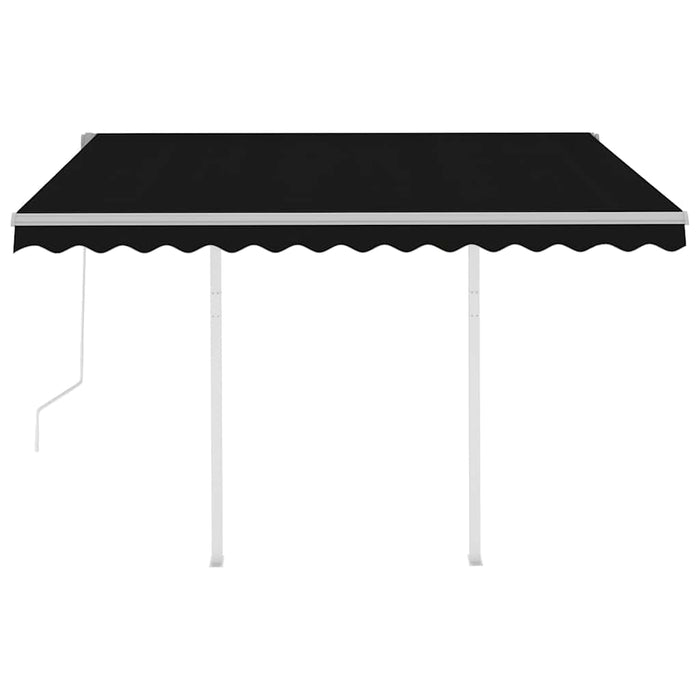 Copertină retractabilă automat cu stâlpi, antracit, 3x2,5 m WALTI