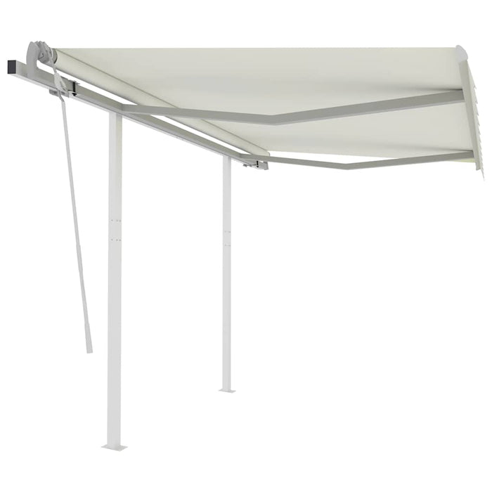 Copertină retractabilă manual cu stâlpi, crem, 3,5x2,5 m WALTI