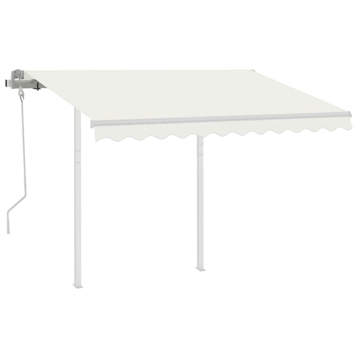 Copertină retractabilă manual cu stâlpi, crem, 3,5x2,5 m WALTI