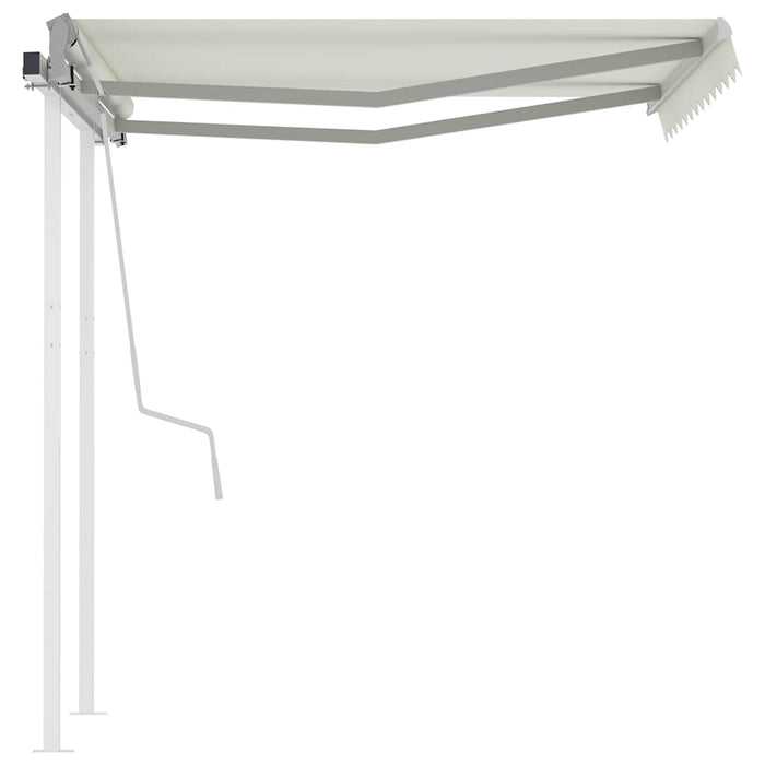 Copertină retractabilă manual cu stâlpi, crem, 3,5x2,5 m WALTI