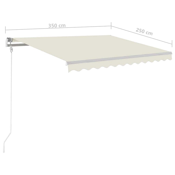 Copertină retractabilă manual cu stâlpi, crem, 3,5x2,5 m WALTI