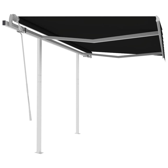 Copertină retractabilă manual cu stâlpi, antracit, 3,5x2,5 m WALTI