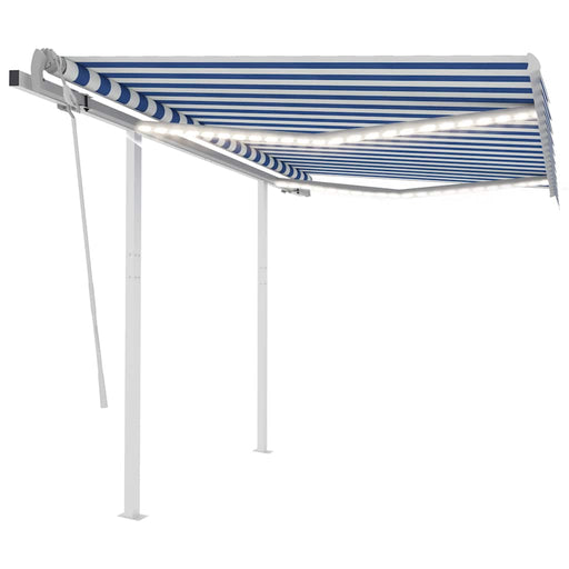 Copertină retractabilă manual cu LED, albastru & alb 3,5x2,5 m - WALTI WALTI