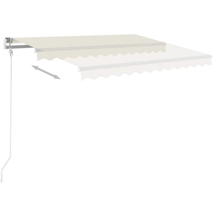 Copertină retractabilă manual cu LED, crem, 3,5x2,5 m WALTI