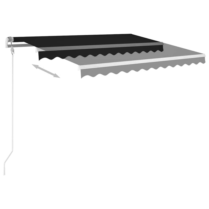 Copertină retractabilă manual cu LED, antracit, 3,5x2,5 m WALTI