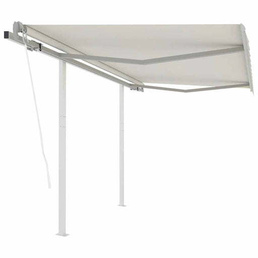 Copertină retractabilă automat cu stâlpi, crem, 3,5x2,5 m - WALTI WALTI