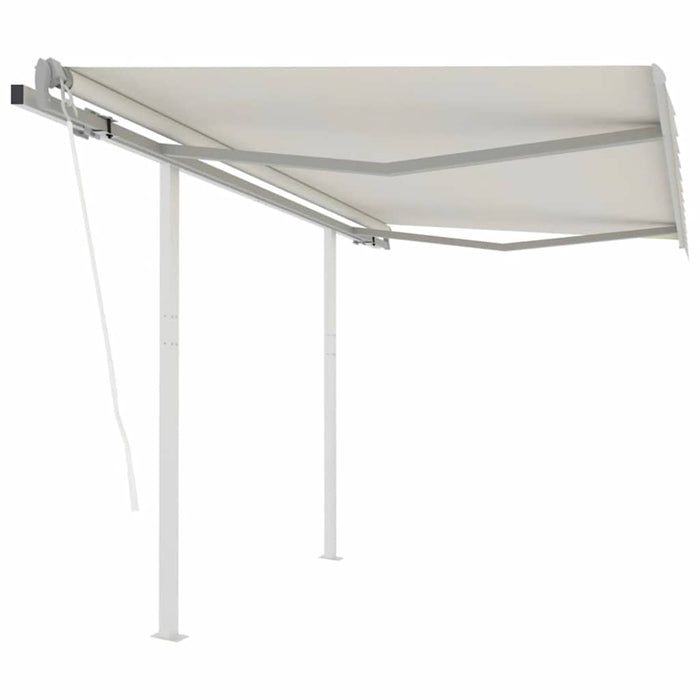 Copertină retractabilă automat cu stâlpi, crem, 3,5x2,5 m WALTI
