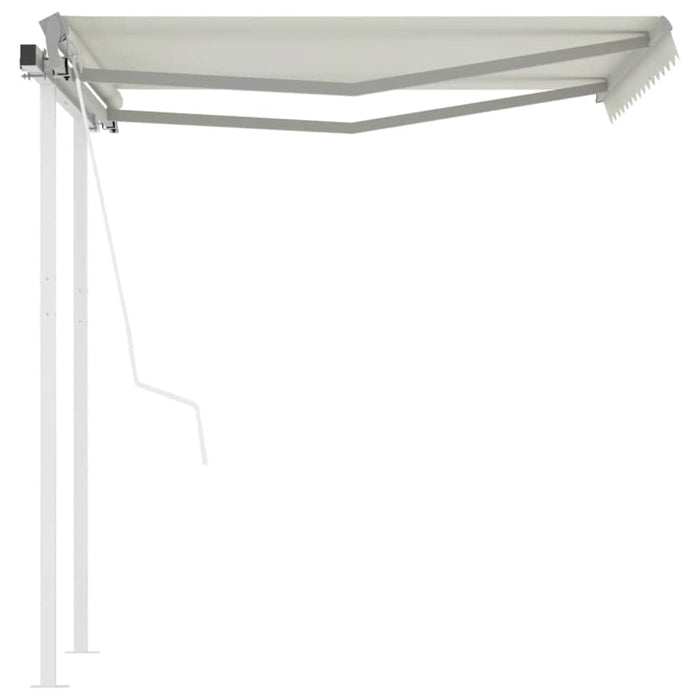 Copertină retractabilă automat cu stâlpi, crem, 3,5x2,5 m WALTI