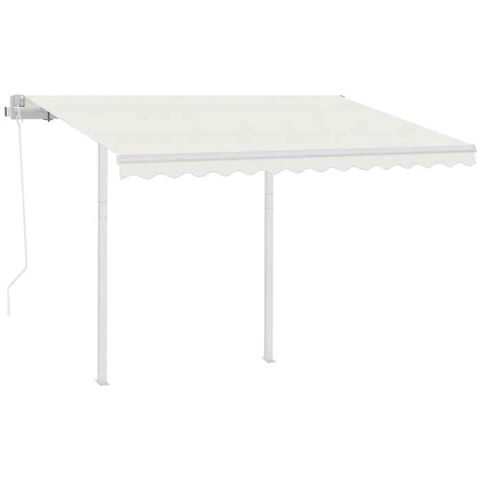Copertină retractabilă automat cu stâlpi, crem, 3,5x2,5 m WALTI