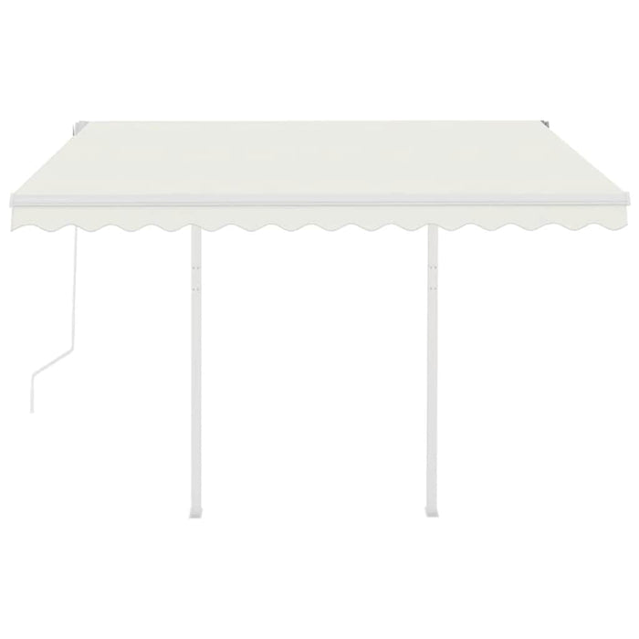 Copertină retractabilă automat cu stâlpi, crem, 3,5x2,5 m WALTI