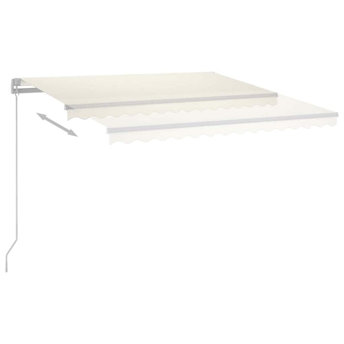 Copertină retractabilă automat cu stâlpi, crem, 3,5x2,5 m WALTI
