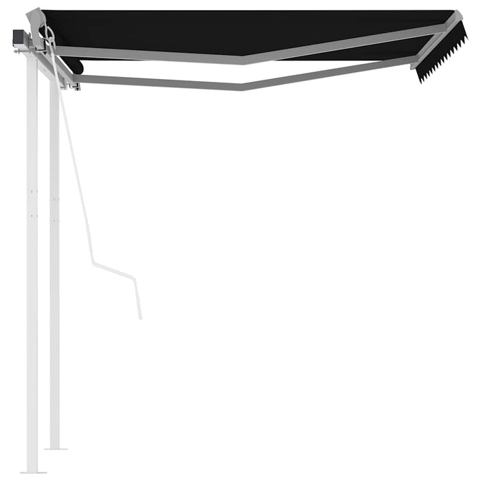 Copertină retractabilă automat cu stâlpi, antracit, 3,5x2,5 m WALTI