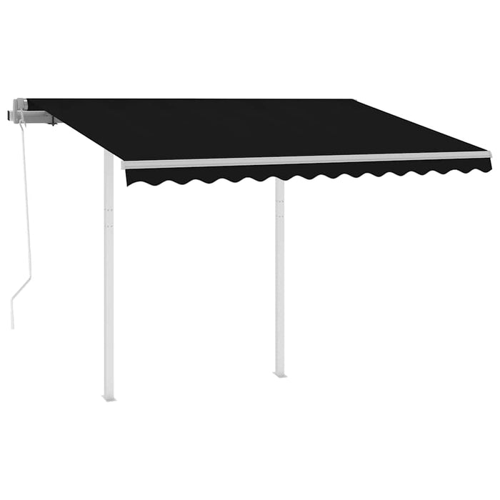 Copertină retractabilă automat cu stâlpi, antracit, 3,5x2,5 m WALTI