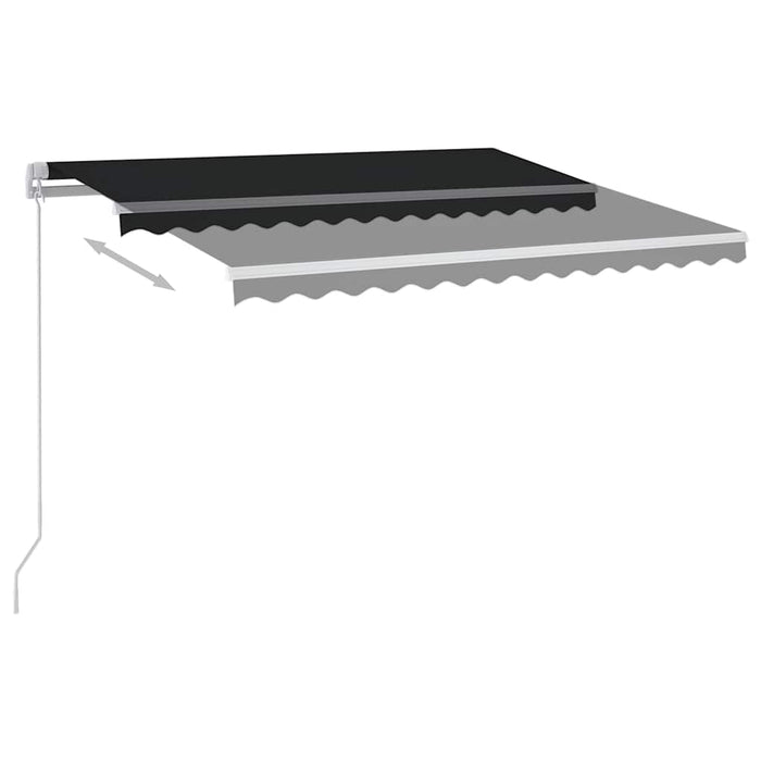 Copertină retractabilă automat cu stâlpi, antracit, 3,5x2,5 m WALTI
