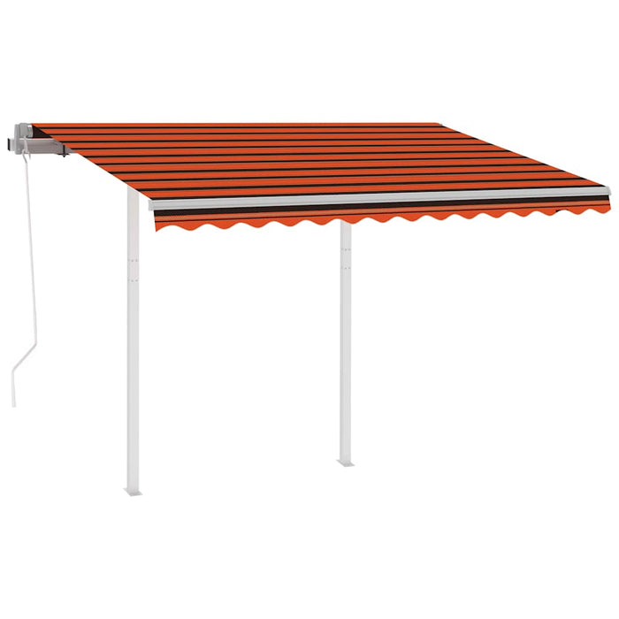 Copertină retractabilă automat stâlpi portocaliu/maro 3,5x2,5 m WALTI