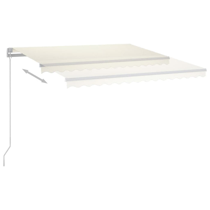 Copertină automată cu senzor vânt & LED, crem, 3,5x2,5 m WALTI