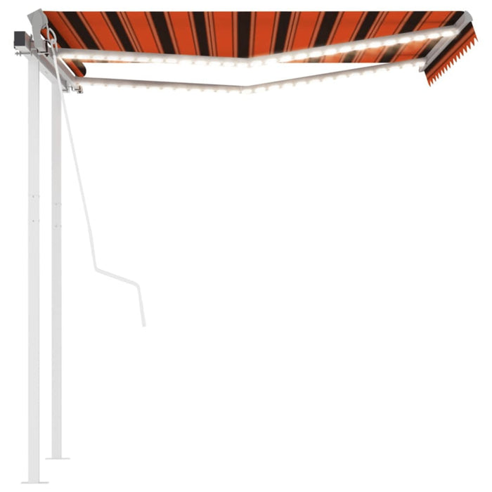 Copertină automată senzor vânt & LED portocaliu/maro 3,5x2,5 m WALTI