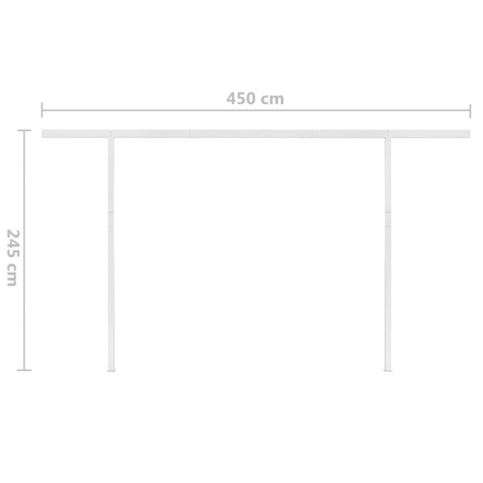 Copertină retractabilă manual, cu LED, albastru și alb, 4x3 m - WALTI WALTI