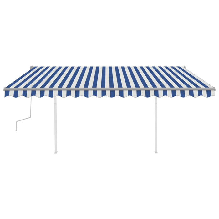 Copertină retractabilă manual, cu LED, albastru și alb, 4x3 m - WALTI WALTI