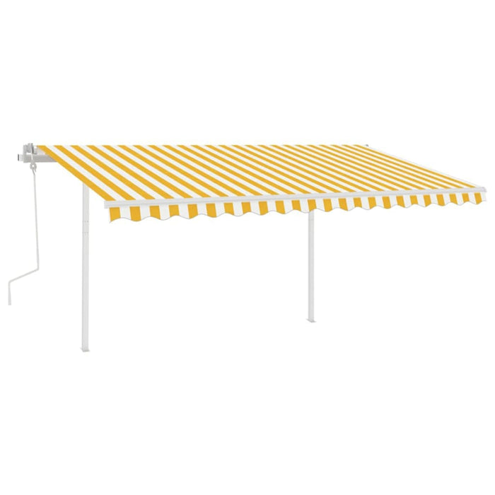 Copertină retractabilă manual, cu LED, galben și alb, 4x3 m - WALTI WALTI