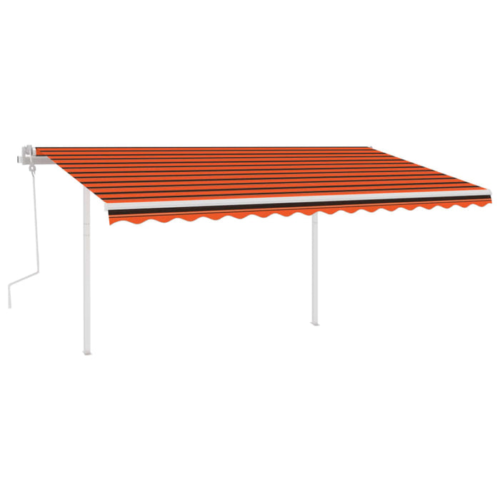 Copertină retractabilă manual cu LED, portocaliu și maro, 4x3 m - WALTI WALTI