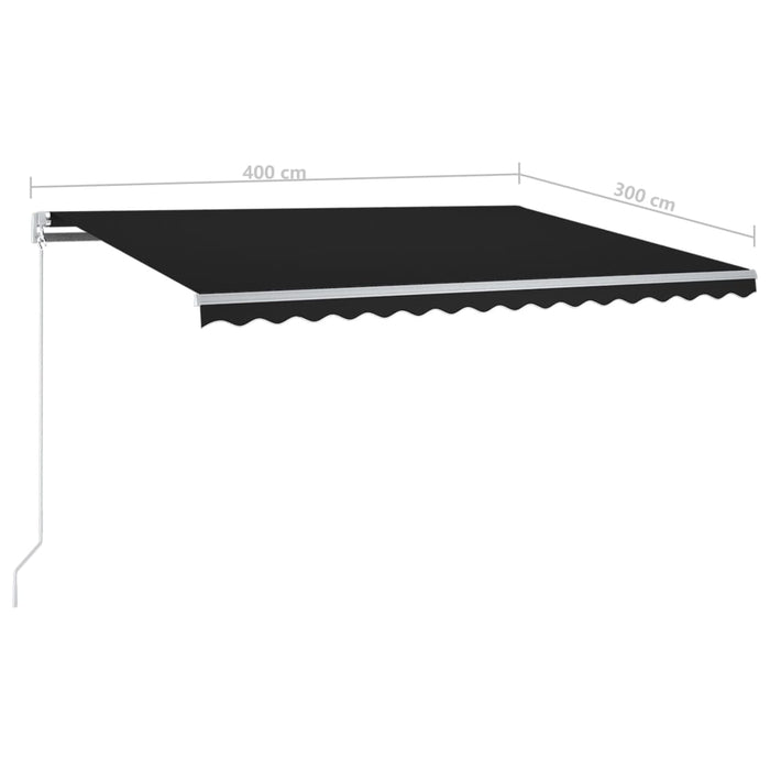 Copertină retractabilă automat, cu stâlpi, antracit, 4x3 m - WALTI WALTI