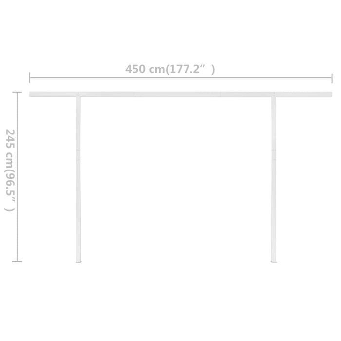 Copertină retractabilă manual, cu stâlpi, antracit, 5x3 m WALTI
