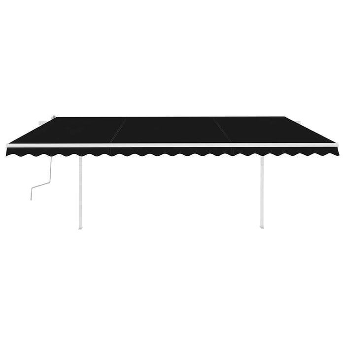 Copertină retractabilă manual, cu stâlpi, antracit, 5x3 m WALTI