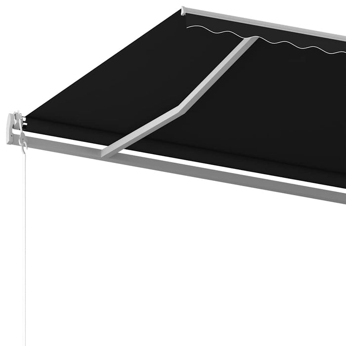 Copertină retractabilă manual, cu stâlpi, antracit, 5x3 m WALTI