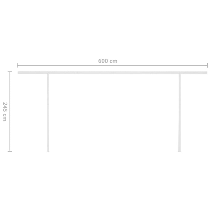 Copertină retractabilă manual cu LED, crem, 6x3 m - WALTI WALTI