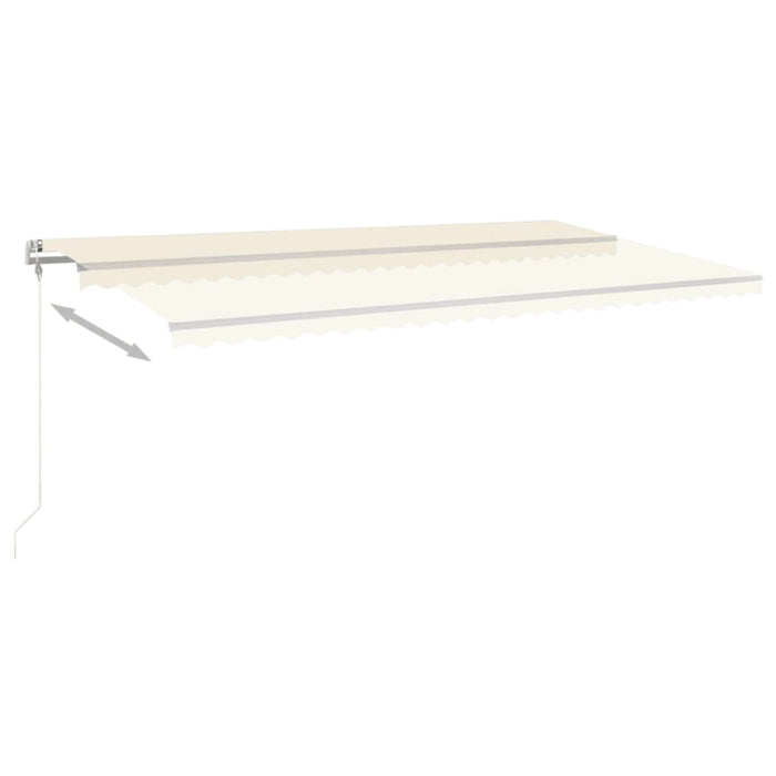 Copertină retractabilă manual cu LED, crem, 6x3 m - WALTI WALTI