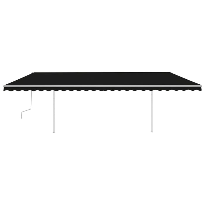 Copertină retractabilă manual cu LED, antracit, 6x3 m - WALTI WALTI