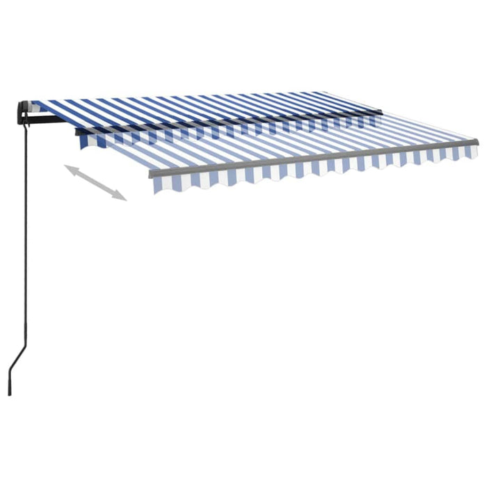 Copertină automată cu senzor vânt & LED, albastru/alb, 3x2,5 m WALTI