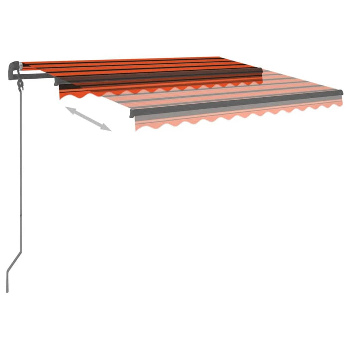 Copertină retractabilă automat stâlpi portocaliu&maro 3,5x2,5 m - WALTI WALTI