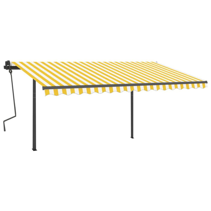 Copertină retractabilă manual, cu LED, galben și alb, 4x3 m - WALTI WALTI