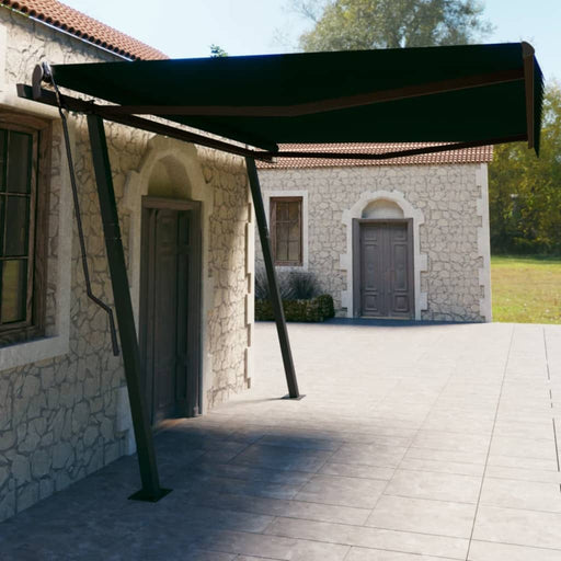 Copertină retractabilă manual, cu stâlpi, antracit, 4,5x3 m - WALTI WALTI