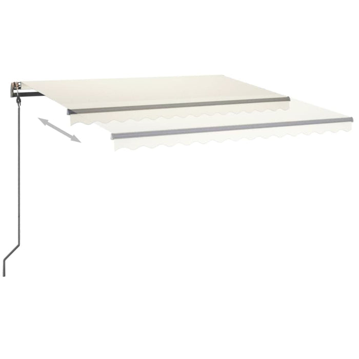 Copertină retractabilă manual, cu LED, crem, 4,5x3 m - WALTI WALTI