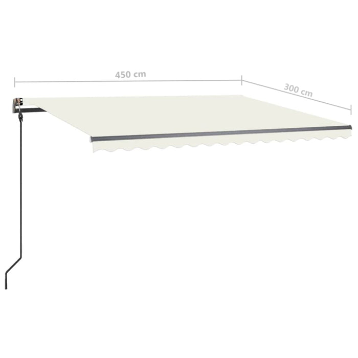 Copertină retractabilă manual, cu LED, crem, 4,5x3 m - WALTI WALTI