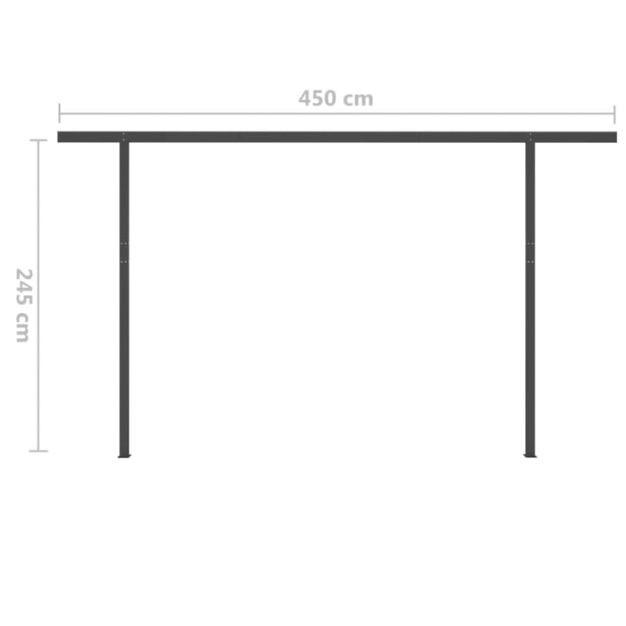 Copertină retractabilă manual, cu stâlpi, galben & alb, 5x3 m WALTI