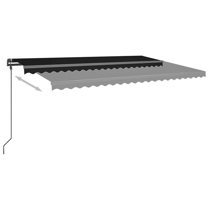 Copertină retractabilă manual, cu LED, antracit, 5x3 m WALTI