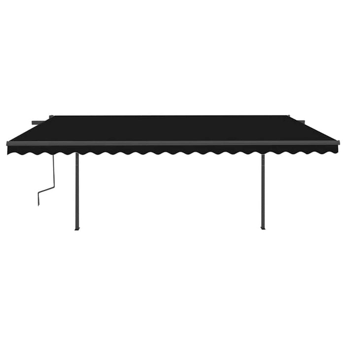 Copertină retractabilă manual, cu LED, antracit, 5x3 m WALTI