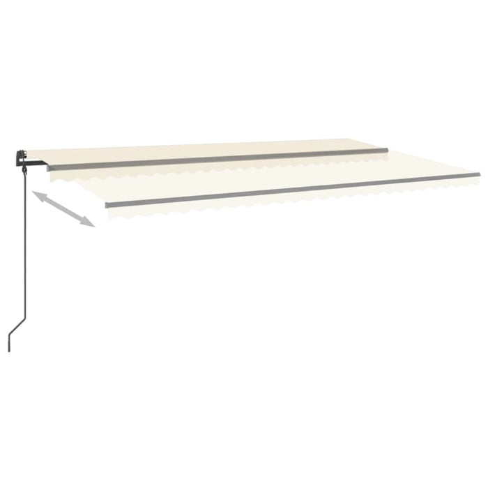 Copertină retractabilă manual cu LED, crem, 6x3 m - WALTI WALTI