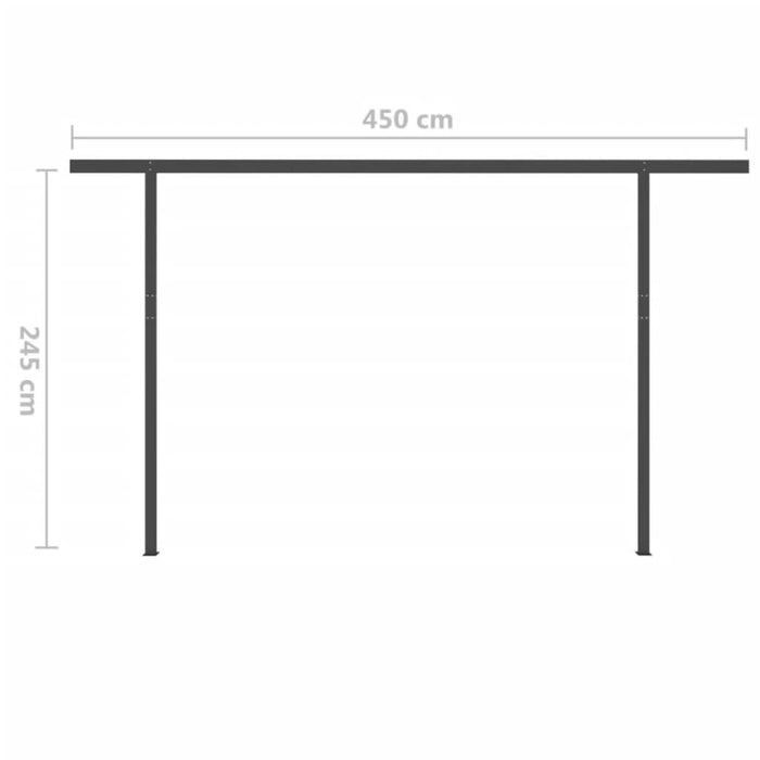 Copertină retractabilă manual cu stâlpi, albastru/alb, 4x3,5 m WALTI