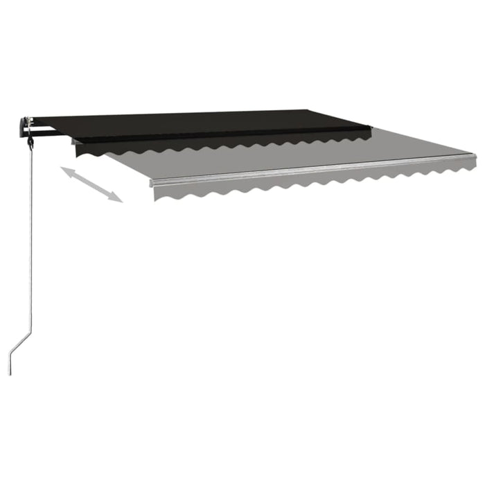 Copertină retractabilă manual, cu stâlpi, antracit, 4x3,5 m WALTI