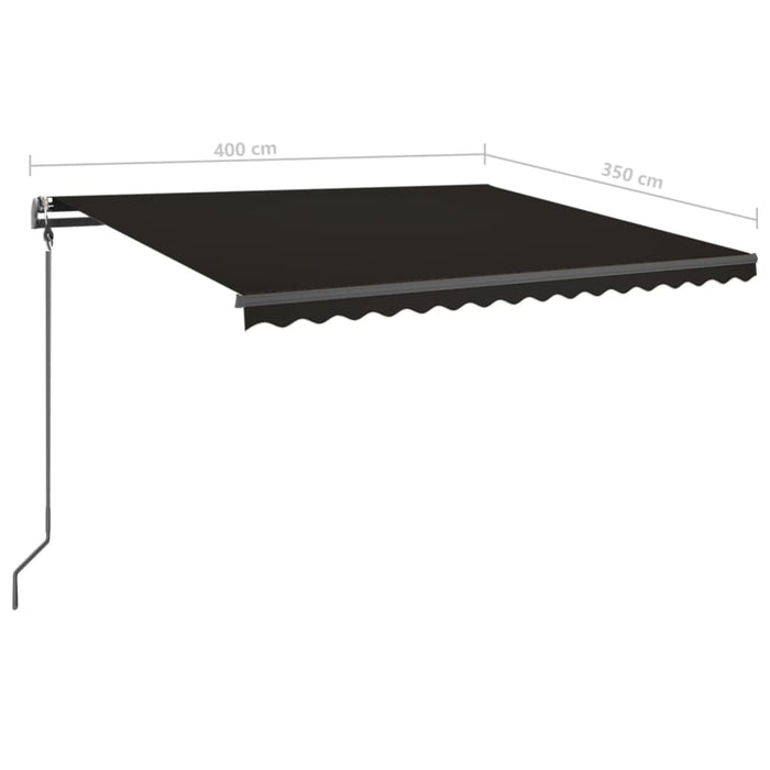 Copertină retractabilă manual, cu stâlpi, antracit, 4x3,5 m WALTI