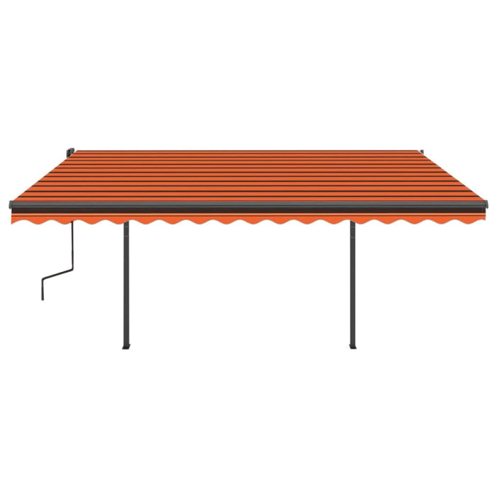 Copertină retractabilă manual, stâlpi, portocaliu/maro 4x3,5 cm WALTI