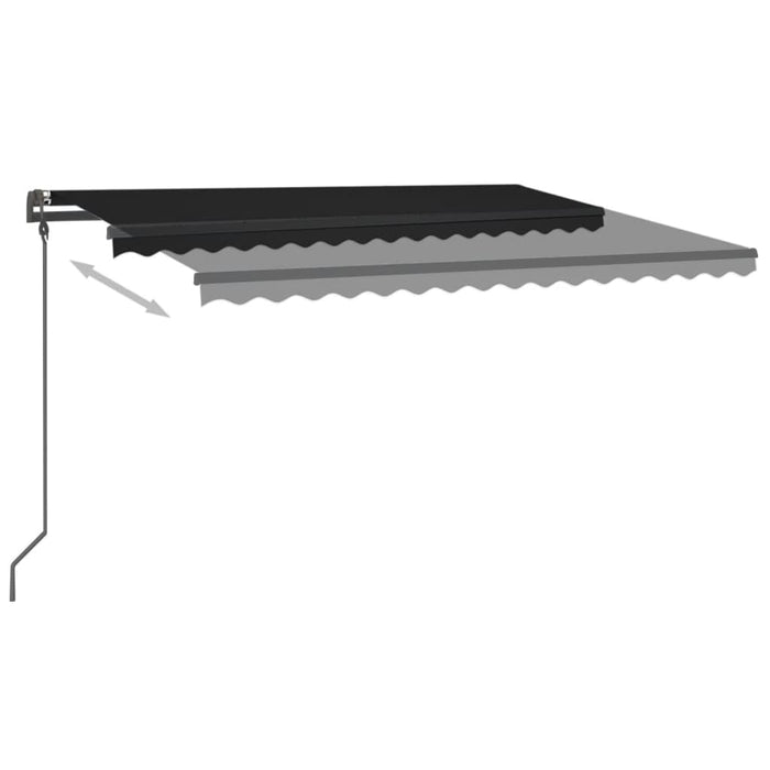 Copertină retractabilă manual, cu LED, antracit, 4x3,5 m WALTI