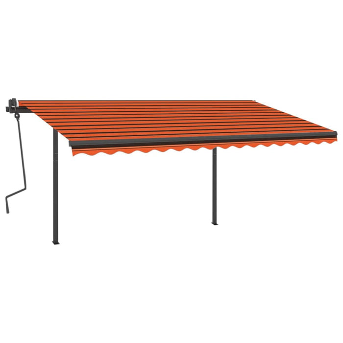 Copertină retractabilă manual, LED, portocaliu/maro, 4x3,5 cm WALTI