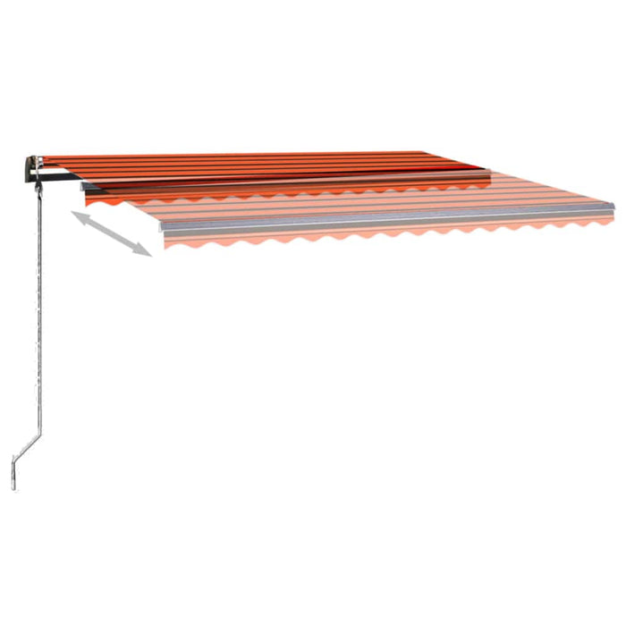 Copertină retractabilă manual, LED, portocaliu/maro, 4x3,5 cm WALTI