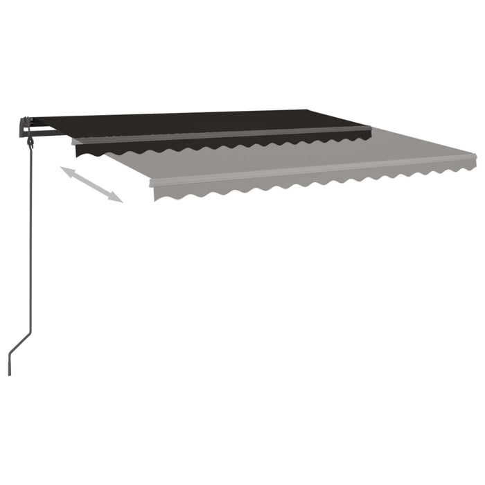 Copertină retractabilă manual, cu stâlpi, antracit, 4,5x3,5 m WALTI